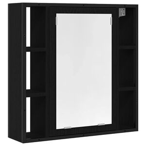 vidaXL Armoire de salle de bain avec miroir Ch&ecirc;ne noir 60 x 16 x 60 cm Bois d'ing&eacute;nierie