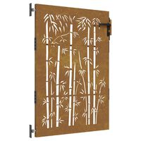 vidaXL Portail de jardin 85x125 cm acier corten design de bambou