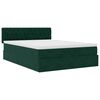 vidaXL Cadre de lit ottoman avec matelas vert fonc&eacute; 140x190 cm velours
