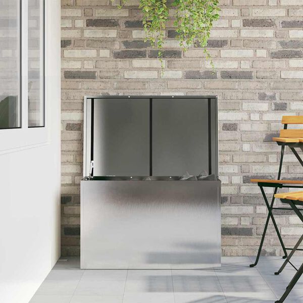 vidaXL Bo&icirc;te de Rangement Ext&eacute;rieure Argent 80 x 50,5 x 50 cm Acier