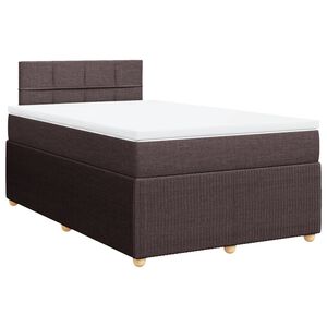 vidaXL Sommier &agrave; lattes de lit et matelas marron fonc&eacute; 120x190cm tissu