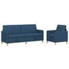 vidaXL Canap&eacute; avec rangement 2 pcs Bleu Polyester