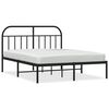 vidaXL Cadre de lit m&eacute;tal sans matelas avec t&ecirc;te de lit noir 140x200cm
