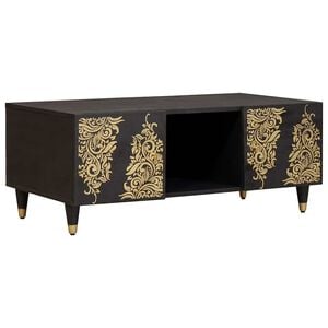 vidaXL Table basse Noir 100 x 54 x 40 cm Bois de mangue massif