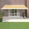 vidaXL Auvent r&eacute;tractable jaune et blanc 5x3 m tissu et aluminium