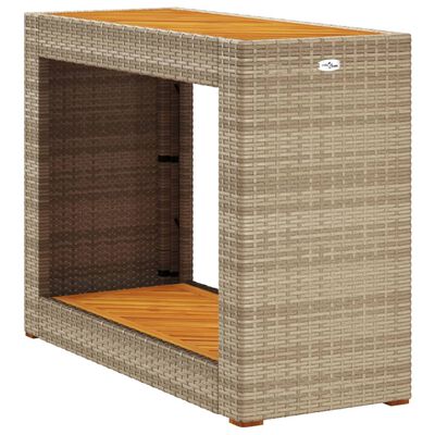 vidaXL Table d'appoint de jardin dessus en bois beige 100x40x75 cm