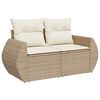 vidaXL Ensemble de canap&eacute; de jardin 10 pcs Beige et cr&egrave;me Poly Rattan
