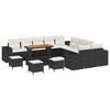 vidaXL Ensemble de canap&eacute; de jardin 14 pc Noir et Cr&egrave;me polyrotin