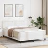 vidaXL Lit &agrave; ressorts avec matelas Blanc 140 x 190 cm Simili cuir