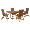 vidaXL Ensemble de salle &agrave; manger d'ext&eacute;rieur avec parasol 6 pc