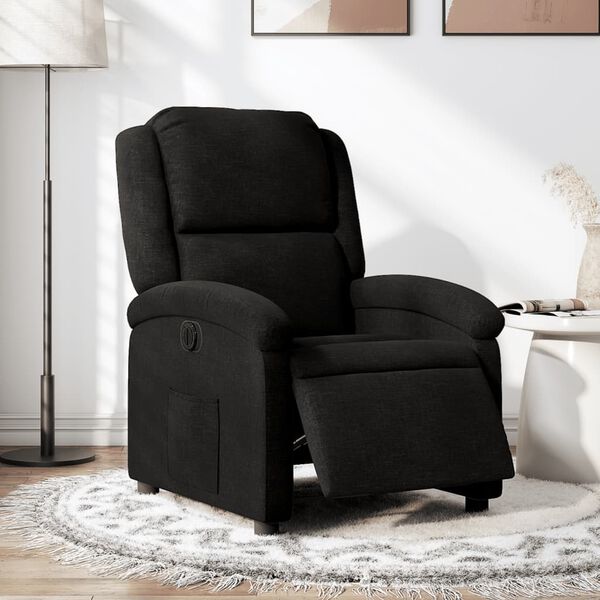 vidaXL Fauteuil inclinable &eacute;lectrique Noir Tissu