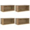 vidaXL Rack de rangement pour CD 4 pc Ch&ecirc;ne artisanal 40 x 17 x 17 cm