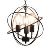 vidaXL Lampe suspendue Noir Sph&egrave;re 3 ampoules E27
