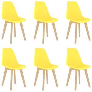 vidaXL Chaises &agrave; manger lot de 6 jaune plastique