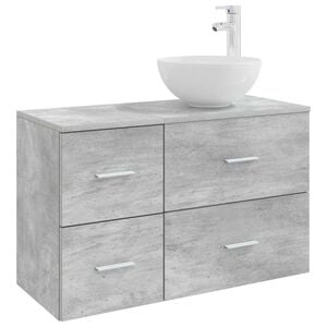 vidaXL Ensemble de mobilier de salle de bain 2 pcs Gris b&eacute;ton