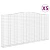 vidaXL Paniers &agrave; gabions arqu&eacute;s 5 pcs 400x30x200/220 cm Fer galvanis&eacute;