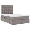 vidaXL Lit avec rangement et matelas Taupe 120 x 200 cm Polyester