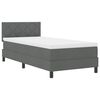 vidaXL Lit &agrave; ressorts avec matelas Gris fonc&eacute; 100 x 200 cm tissu