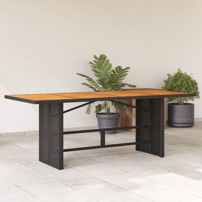 vidaXL Table de jardin avec dessus en bois d'acacia noir 190x80x74 cm