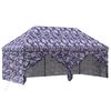 vidaXL Gazebo Pop-up avec 4 Panneaux Lat&eacute;raux 3 x 6 m Camouflage Bleu