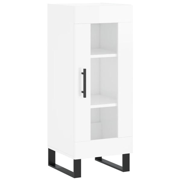 vidaXL Buffet Blanc brillant 34,5x34x90 cm Bois d'ing&eacute;nierie