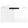 vidaXL Table de chevet murale blanc brillant 34x30x20 cm