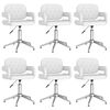 vidaXL Chaises pivotantes &agrave; manger lot de 6 blanc similicuir