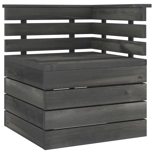vidaXL Salon palette de jardin 2 places gris fonc&eacute; bois de pin massif