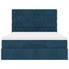 vidaXL Cadre de lit ottoman avec matelas bleu fonc&eacute; 140x200 cm velours