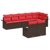 vidaXL Ensemble de canap&eacute; de jardin 8 pc Marron polyrotin