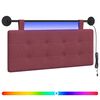 vidaXL T&ecirc;te de lit suspendue Avec lumi&egrave;re LED Bordeaux Tissu