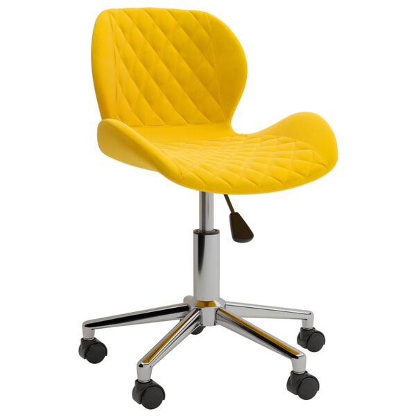 vidaXL Chaises &agrave; manger pivotantes lot de 4 Jaune Velours