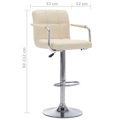 vidaXL Chaise de bar Crème Tissu