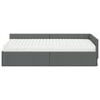 vidaXL Cadre de lit d'angle avec matelas Autre 2 pcs Gris tissu