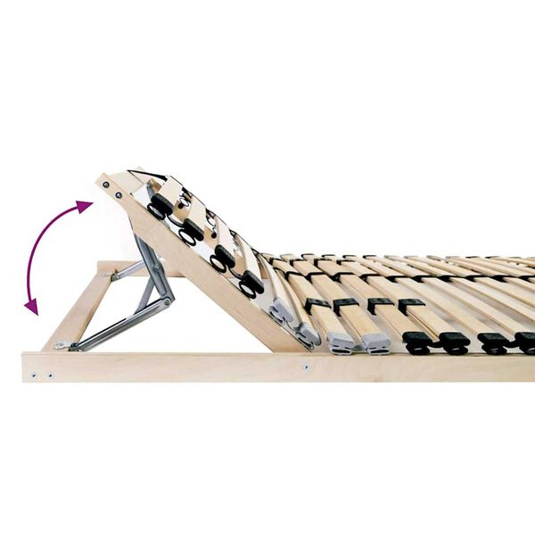 vidaXL Sommier à lattes Marron 100 x 190 cm Bois de hêtre massif