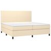 vidaXL Sommier &agrave; lattes de lit avec matelas Cr&egrave;me 200x200 cm Tissu