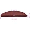 vidaXL Tapis d'escalier 30 pi&egrave;ces 56 x 17 x 3 cm Bordeaux Demi-rond