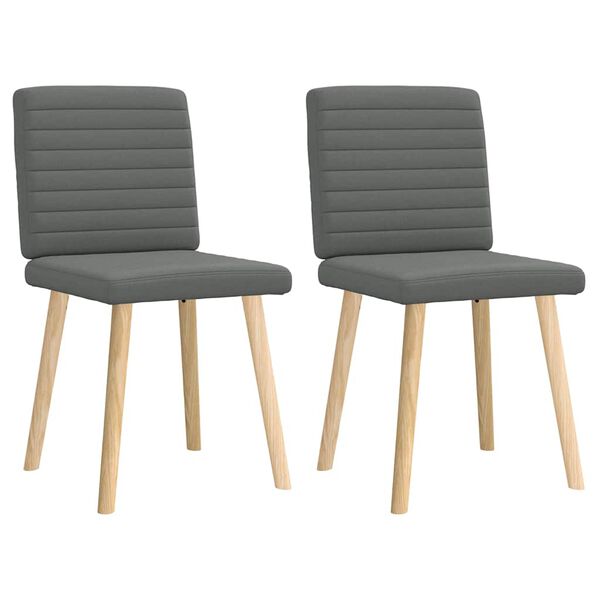 vidaXL Chaises à manger lot de 2 gris foncé tissu