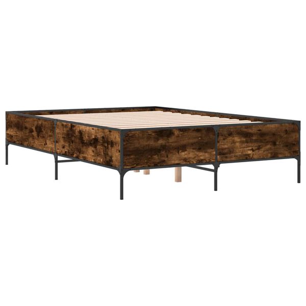 vidaXL Cadre de lit sans matelas chêne fumé 120x190 cm