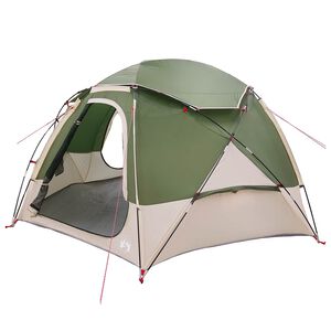 vidaXL Tente en d&ocirc;me avec housse imperm&eacute;able amovible Vert 4 personnes
