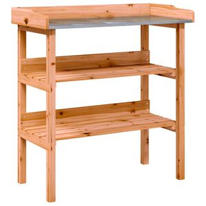 vidaXL Table &agrave; plantes avec &eacute;tag&egrave;res marron 78x38x82,5cm bois de sapin