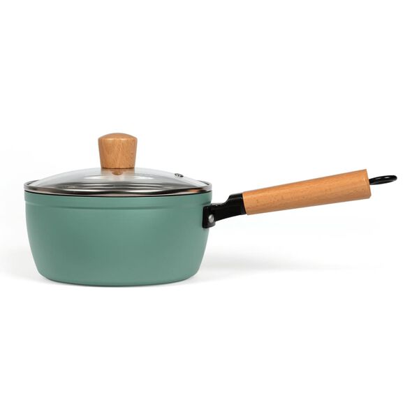 Livoo Casserole avec manche en bois 18 cm Vert