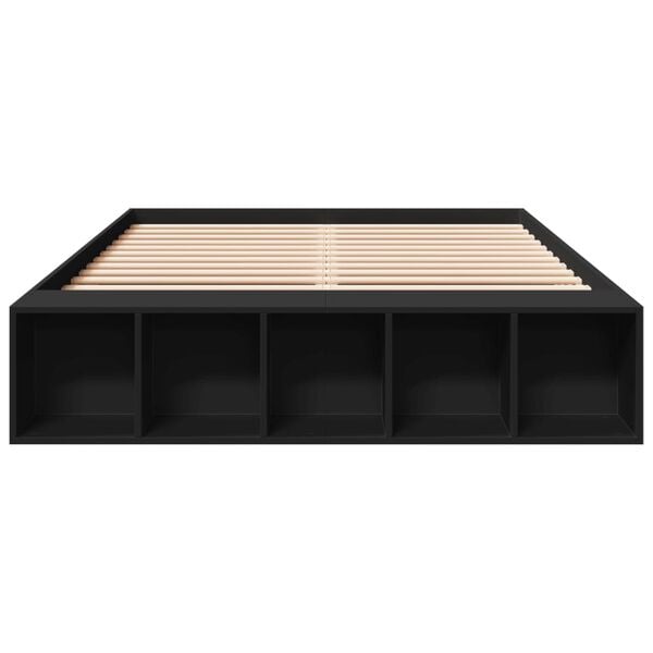 vidaXL Cadre de lit sans matelas noir 135x190 cm