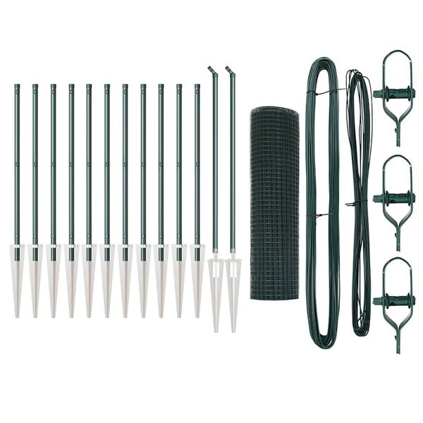 vidaXL Poteau de cl&ocirc;ture. Vert 25 x 0,8 m (maille 25 x 25 mm)