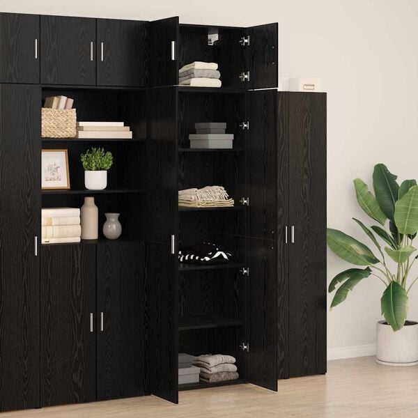vidaXL Armoire de rangement 3 pcs Chêne noir