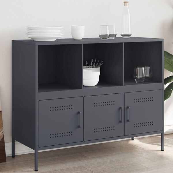 vidaXL Buffet anthracite 100,5x39x79 cm acier