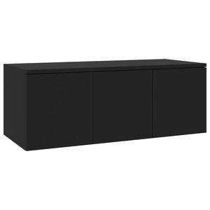 vidaXL Meuble TV Noir 80x34x30 cm Bois d'ing&eacute;nierie