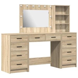 vidaXL Table de Toilette 3 pc Ch&ecirc;ne Sonoma 78,5 x 41 x 135 cm