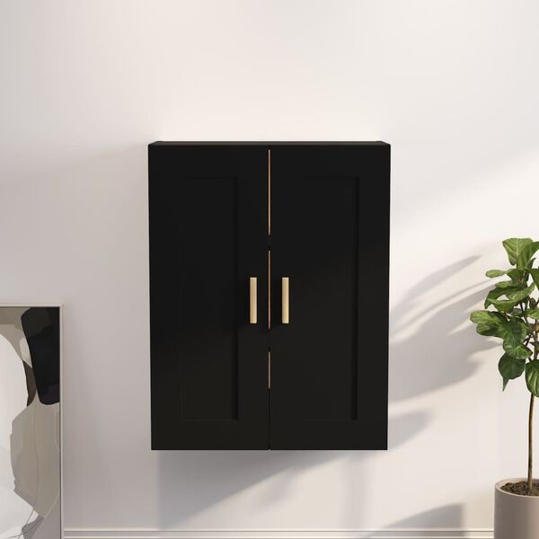 vidaXL Armoire murale noir 69,5x32,5x90 cm bois d'ing&eacute;nierie