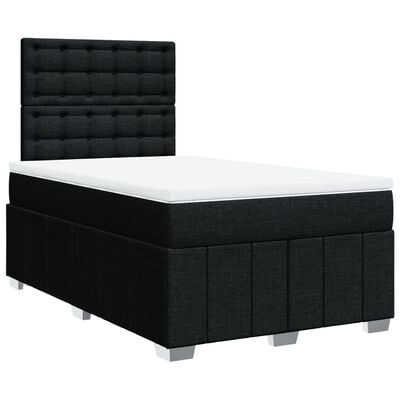 vidaXL Sommier à lattes de lit avec matelas Noir 120x200 cm Tissu